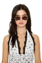 Butterfly Rimless Oval Sunglasses
