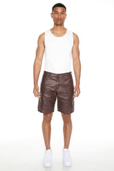 Coated Stretch-Denim Shorts