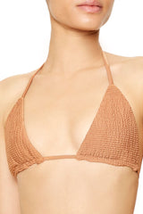 Textured Triangle Bikini Top