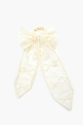 Floral Mesh Bow Hair Tie