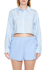 Cropped Pinstripe Shirt