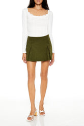 Corduroy Pleated Skort