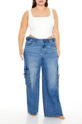 Plus Size Utility Cargo Jeans