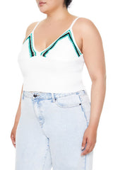 Plus Size Embroidered Sweater-Knit Cami