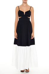 Colorblock Cutout Maxi Dress