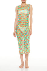 Floral Swim Cover-Up Midi Dress