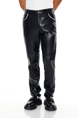 Slim-Fit Faux Leather Pants