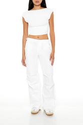 Twill Toggle Drawstring Joggers