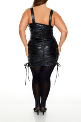 Plus Size Lace-Up Mini Dress