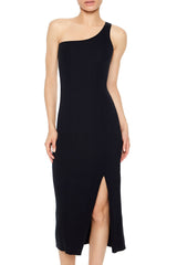 Ribbed One-Shoulder Midi Dress