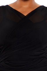 Plus Size Ruched Mesh Top