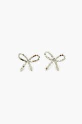 Beaded Bow Stud Earrings