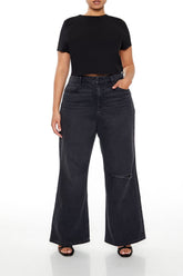 Plus Size Destroyed High-Rise Jeans