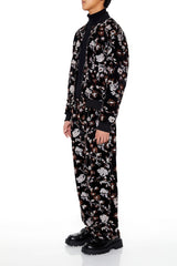 Sequin Floral Print Joggers