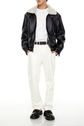 Coated Corduroy Slim-Fit Pants
