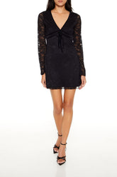 Lace Bow Mini Dress