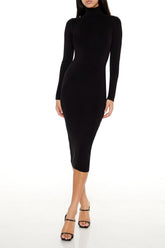 Turtleneck Midi Sweater Dress