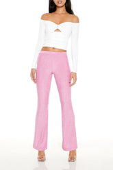 Glitter High-Rise Flare Pants