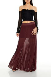 Sheer Overlay Maxi Skirt
