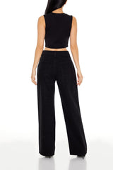 Rhinestone Chain High-Rise Jeans