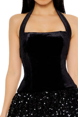 Sequin Halter Mini Dress