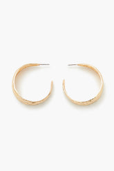 Thick Hammered Hoop Earrings