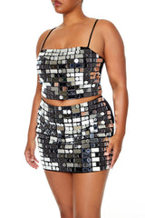 Plus Size Mirror Cropped Cami