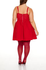 Plus Size Fit-and-Flare Sweetheart Mini Dress