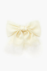 Faux Feather Bow Hair Barrette