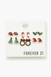 Christmas Enamel Stud Earring Set