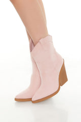 Faux Suede Cowboy Booties