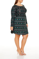 Plus Size Fair Isle Mini Dress & Scrunchie Set