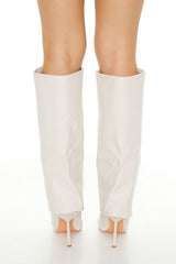 Faux Leather Overlay Stiletto Boots