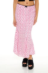 Floral Print Chiffon Midi Skirt