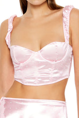 Polka Dot Lingerie Corset Crop Top