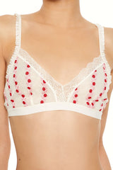 Sheer Floral Ruffle Bralette