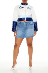 Plus Size Flaming Heart Moto Jacket