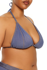 Plus Size Denim Bikini Top