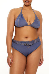 Plus Size Denim Bikini Bottoms