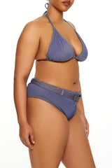 Plus Size Denim Bikini Bottoms