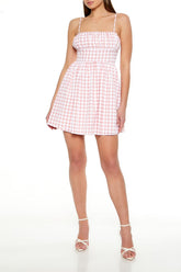 Chiffon Gingham Mini Dress
