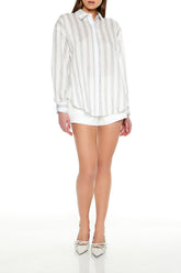Striped Button-Front Shirt