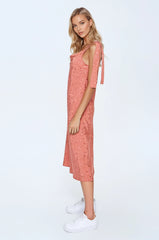 Floral Cowl Neck Midi Dress