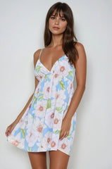 Floral Print Mini Babydoll Dress