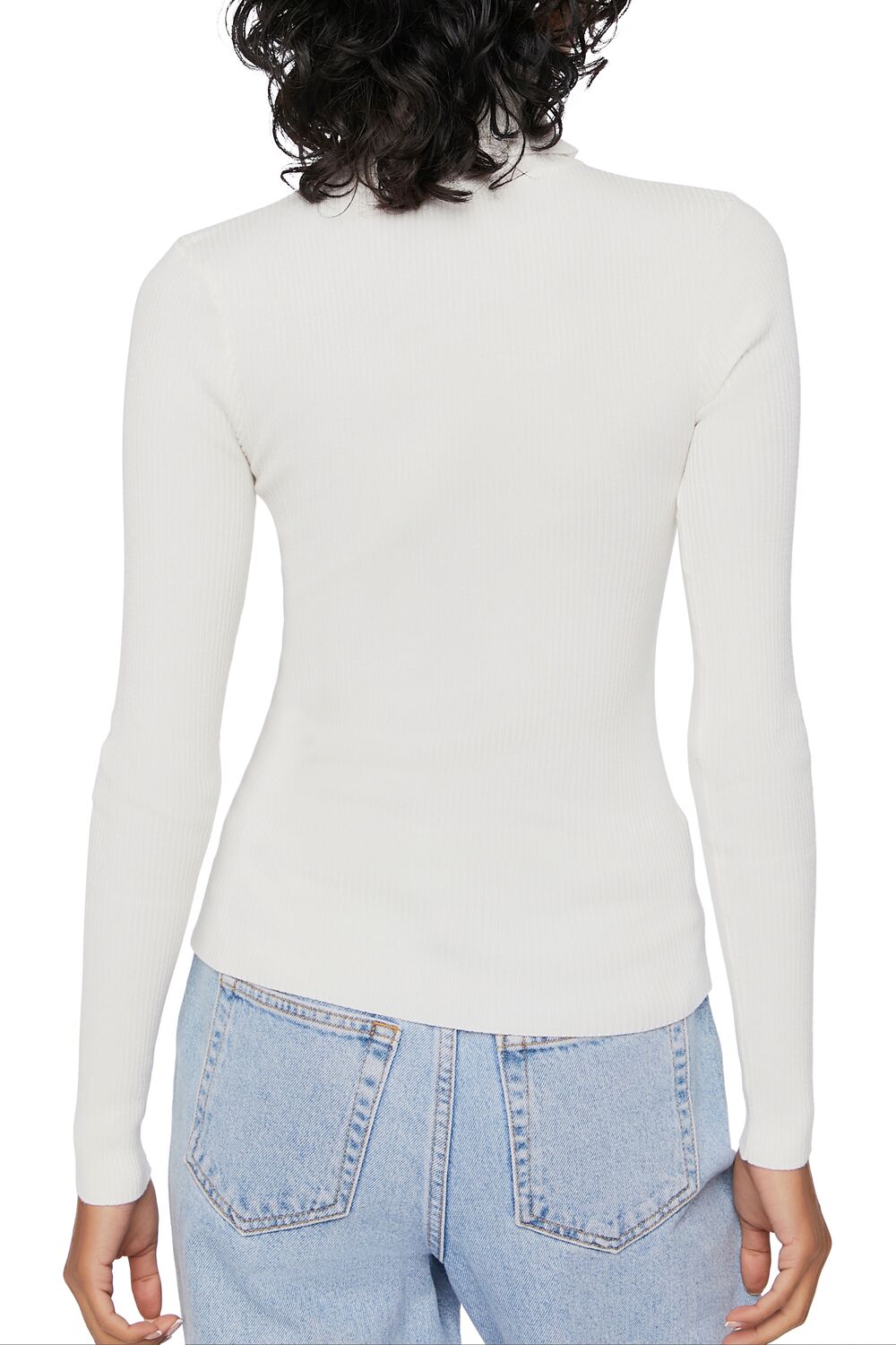 Ribbed Turtleneck Sweater-Knit Top