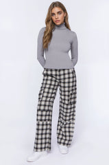 Ribbed Turtleneck Sweater-Knit Top