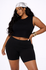 Plus Size Cotton Biker Shorts