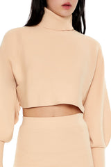 Sweater-Knit Turtleneck Top & Skirt Set