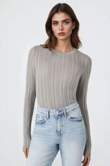 Fitted Ribbed Knit Sweater