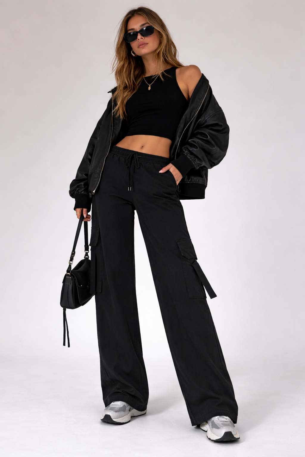 Twill High-Rise Utility Pants